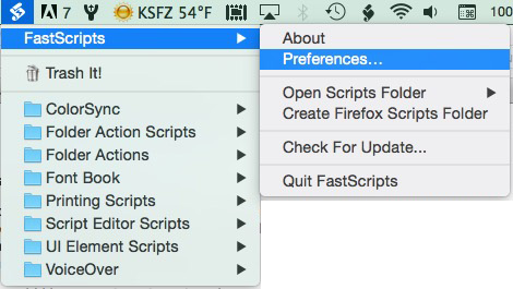 assigning a shortcut key to Trash It using FastScripts